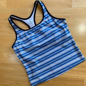 Adidas Racer Back Tank, Blue/White/Black, L, EUC